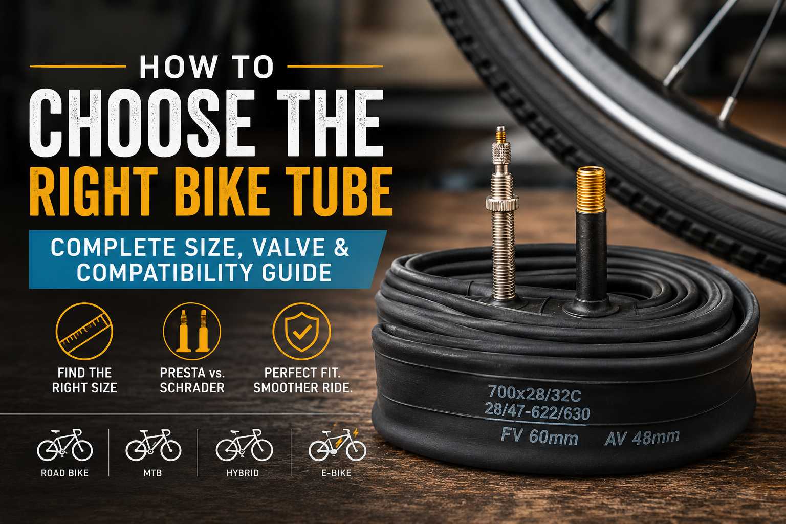 How to choose the right bike tube by size, valve type, and compatibility
