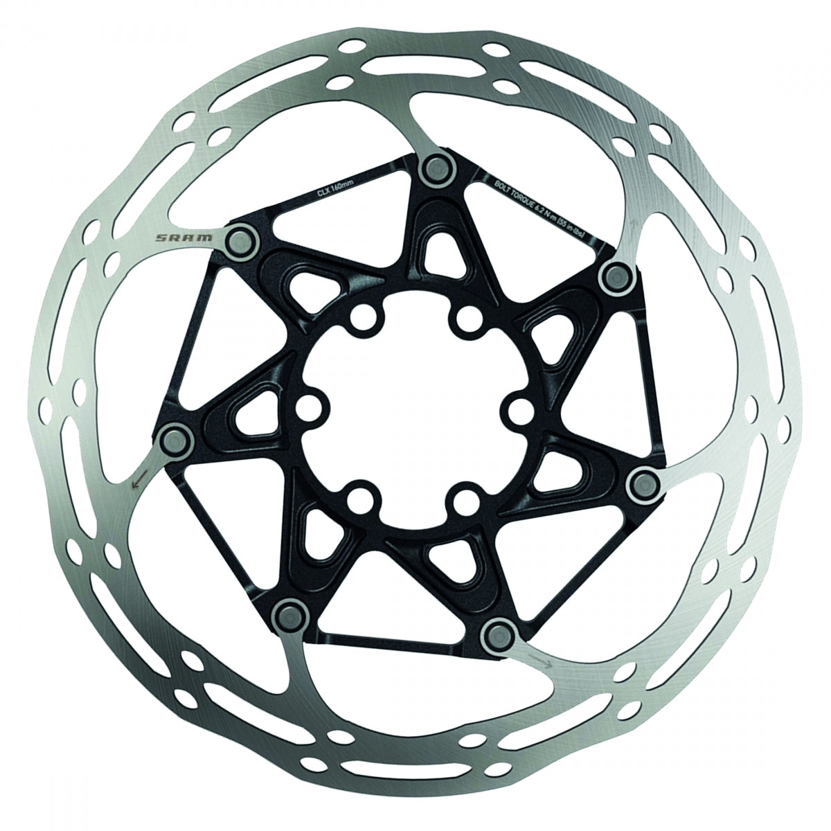 BRAKE PART SRAM DISC ROTOR 180 C-LINE 6B 2-PIECE ROUNDED STL BOLTS