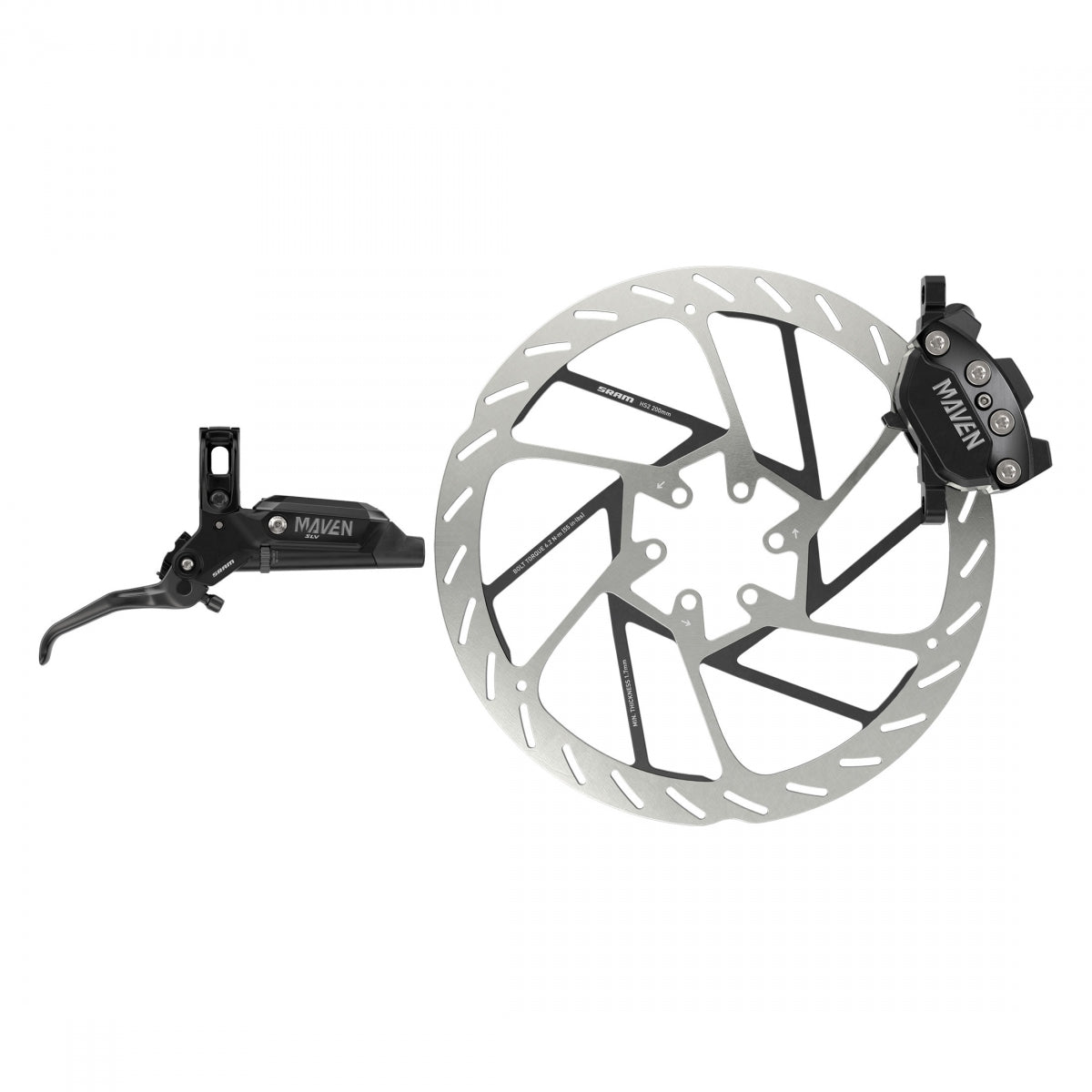 BRAKE DISC SRAM MAVEN SILVER FT BK 950mmw/oROTOR w/BRKT/MMX-CLAMP