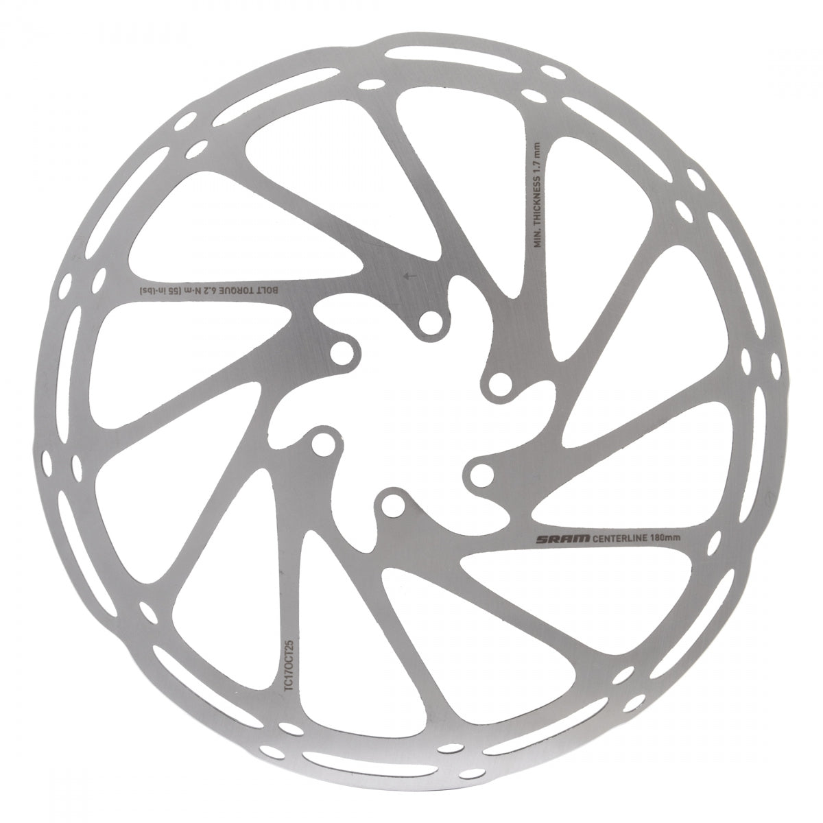 BRAKE PART SRAM DISC ROTOR 180 2.0 C-LINE 6B ROUNDED