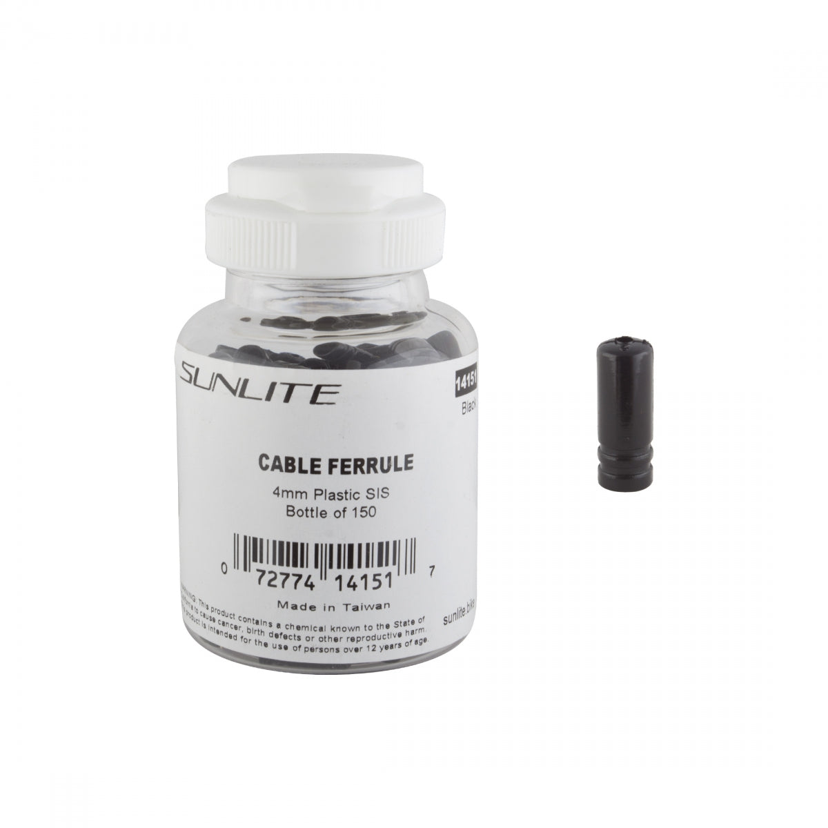 CABLE FERRULE SUNLT 4mm PLSTC SIS BTLof150