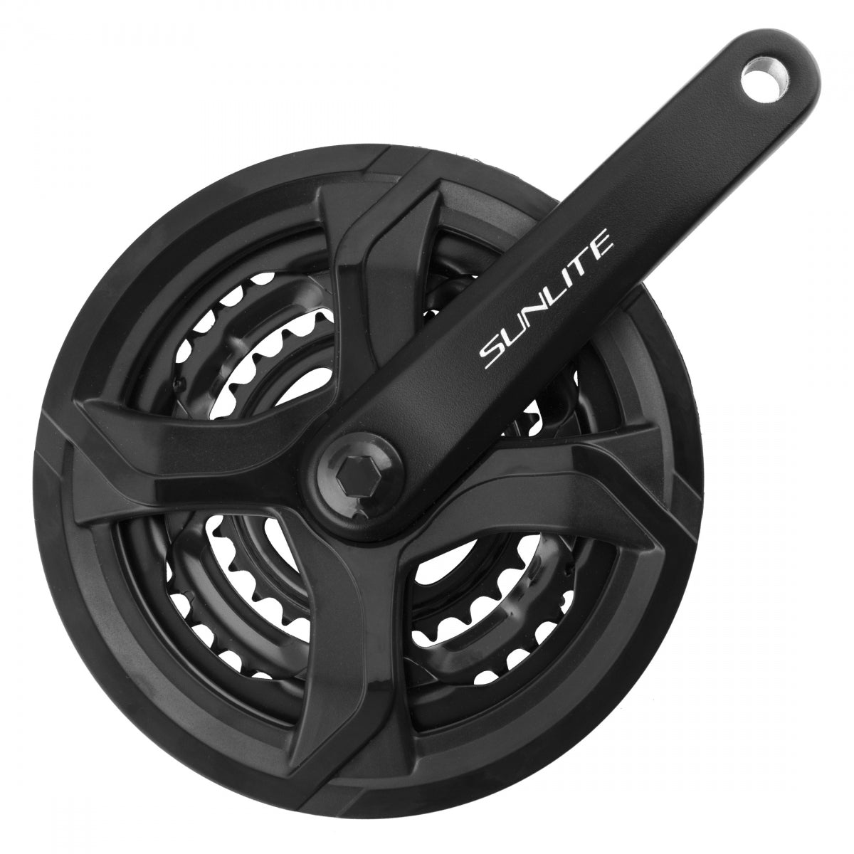 CRANKSET SUNLT CITY 170x48/38/28 SQ 7/8s w/CG BK/BK