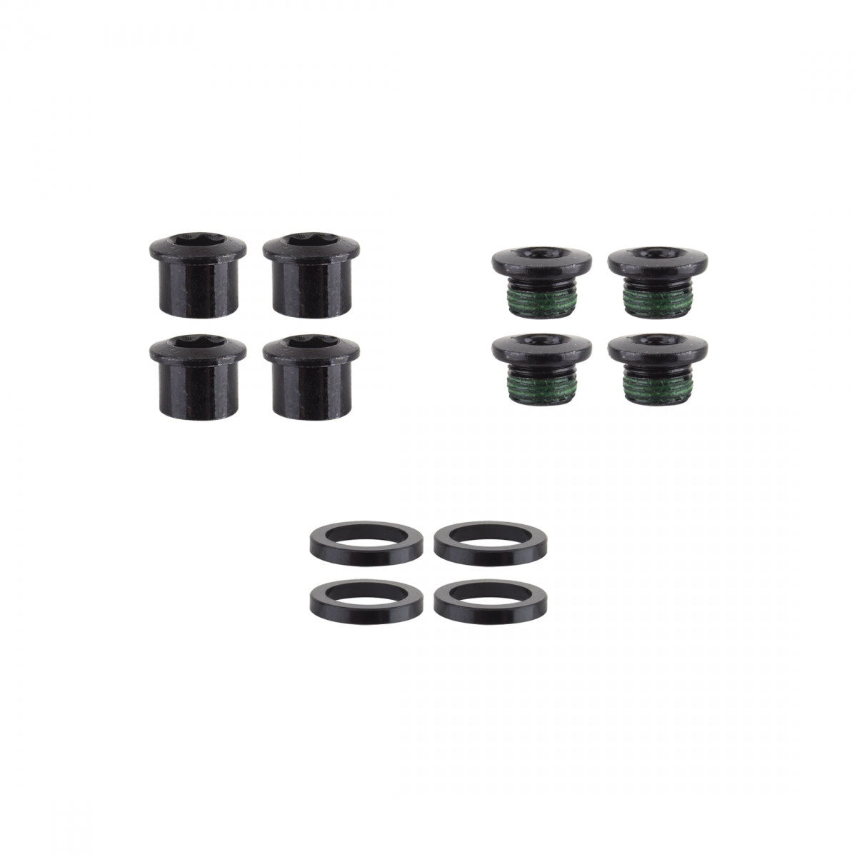 CHAINRING BOLT SET TV 4-ARM SGL STL NO-GUARD BK