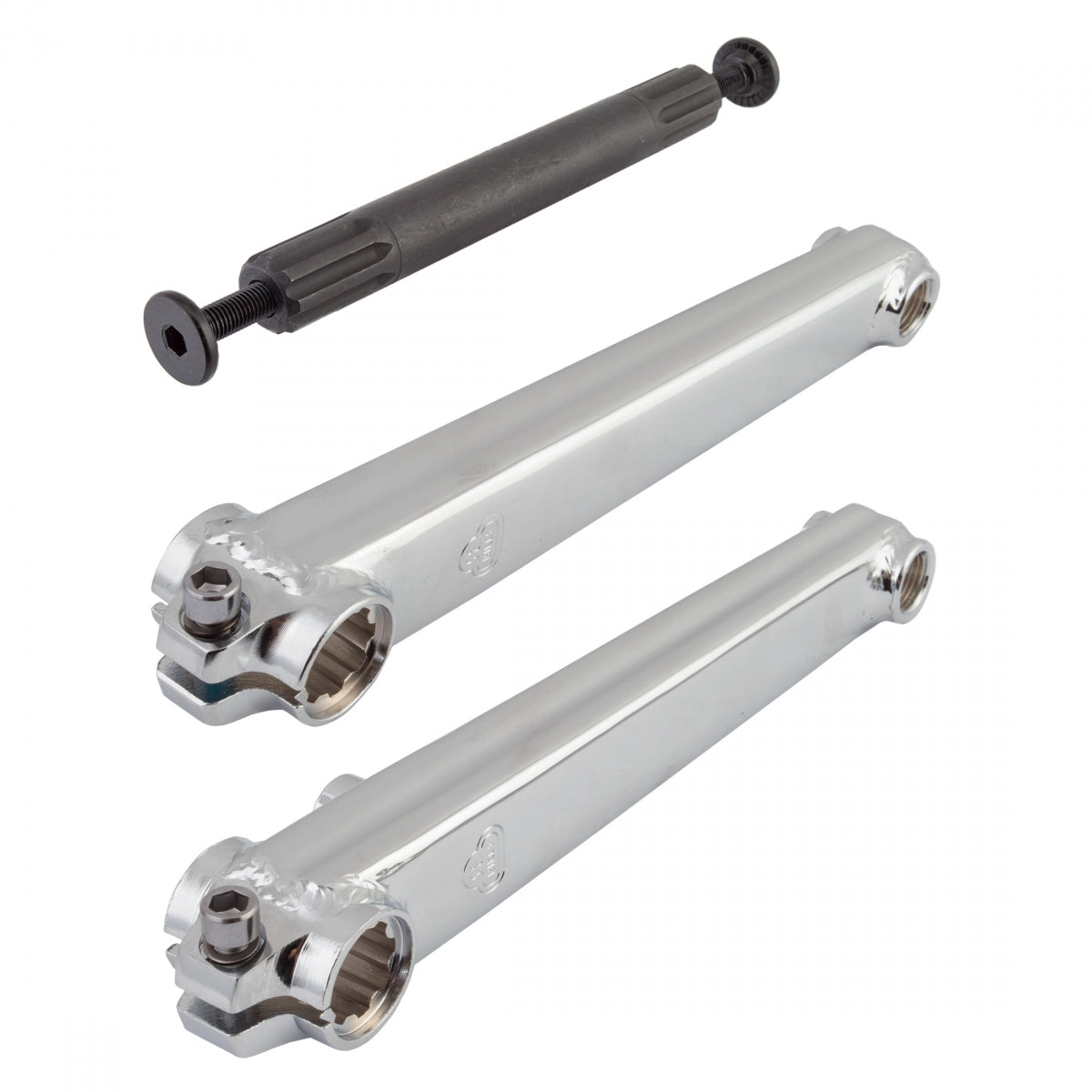 CRANKARM SET SE BIKES BMX V-RIDGE 180 3PC 19mmx8T SPLINE CP w/BB AXLE