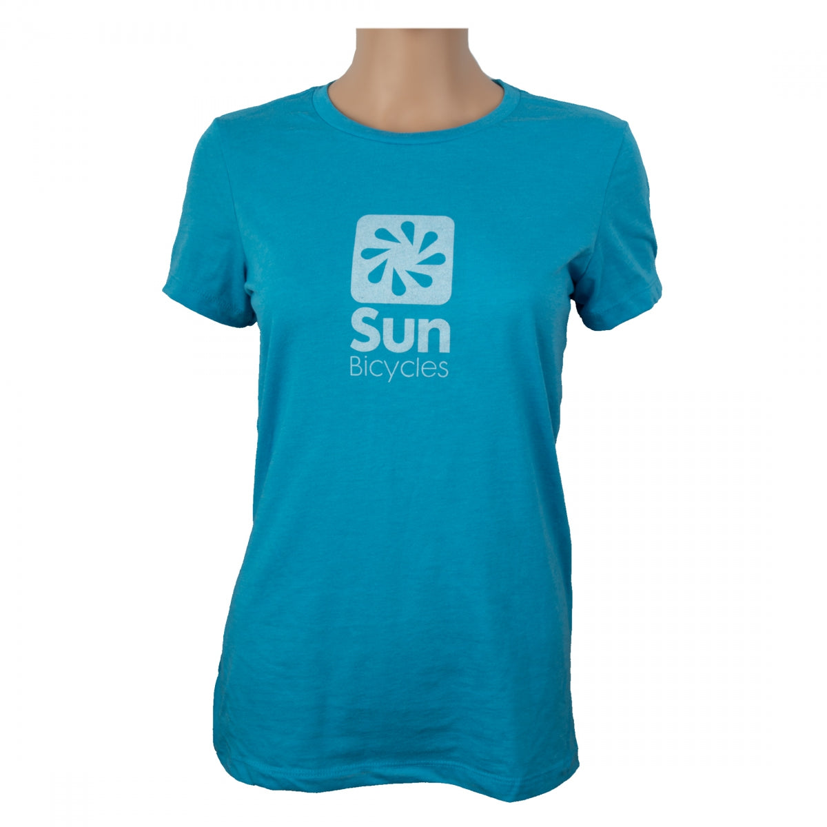 CLOTHING T-SHIRT SUN LOGO LADIES SM HEATHER AQUA