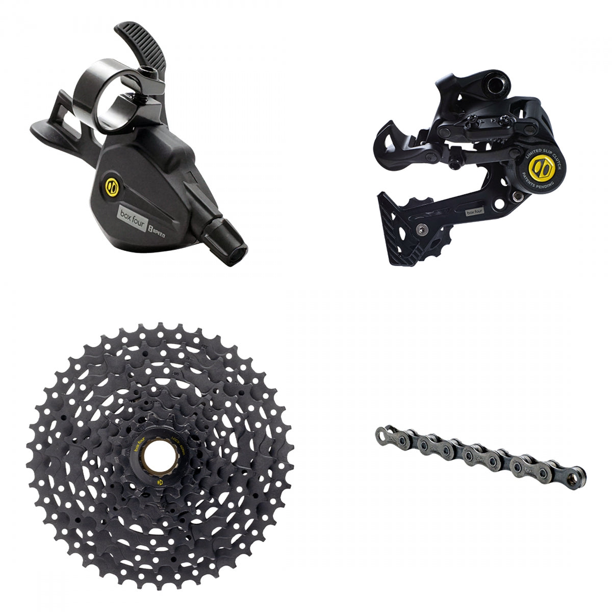 GROUP KIT BOX FOUR 8s WIDE/MULTI RD/TRIGGER-SHIFTER/CHAIN/CASS 11-42