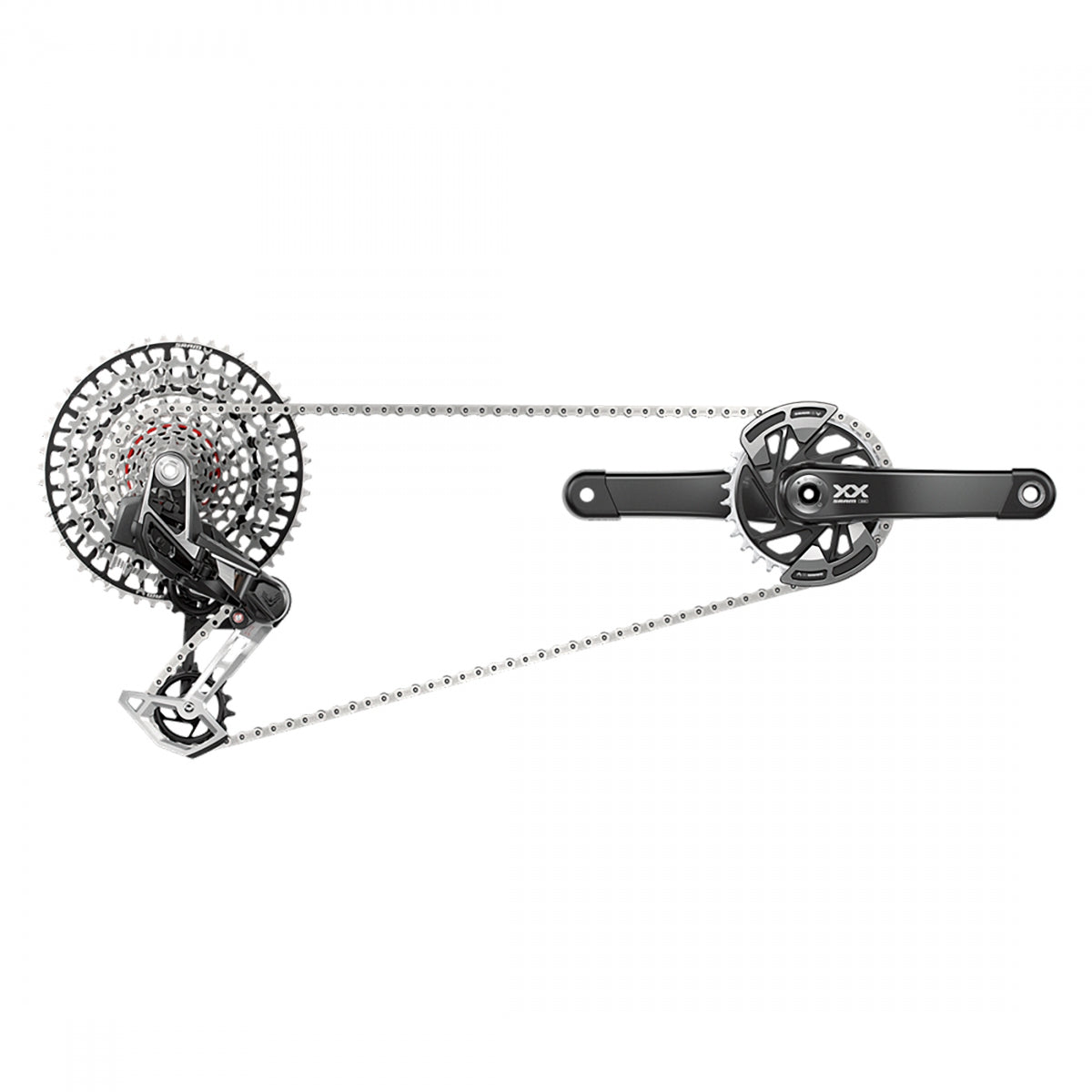 GROUP KIT SRAM XX EAGLE T-TYPE POWERMETER AXS RD/TRIGGER-SHIFTER/CRANK DUB PM-SPINDLE 12s-165x32DM/CHAIN/CASS 10-52 BK