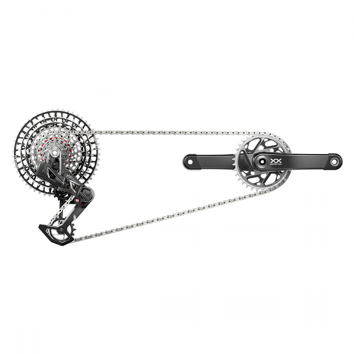 GROUP KIT SRAM XXSL EAGLE T-TYPE POWERMETER AXS RD/TRIGGER-SHIFTER/CRANK DUB PM-SPIDER 12s-165x34DM/CHAIN/CASS 10-52 BK