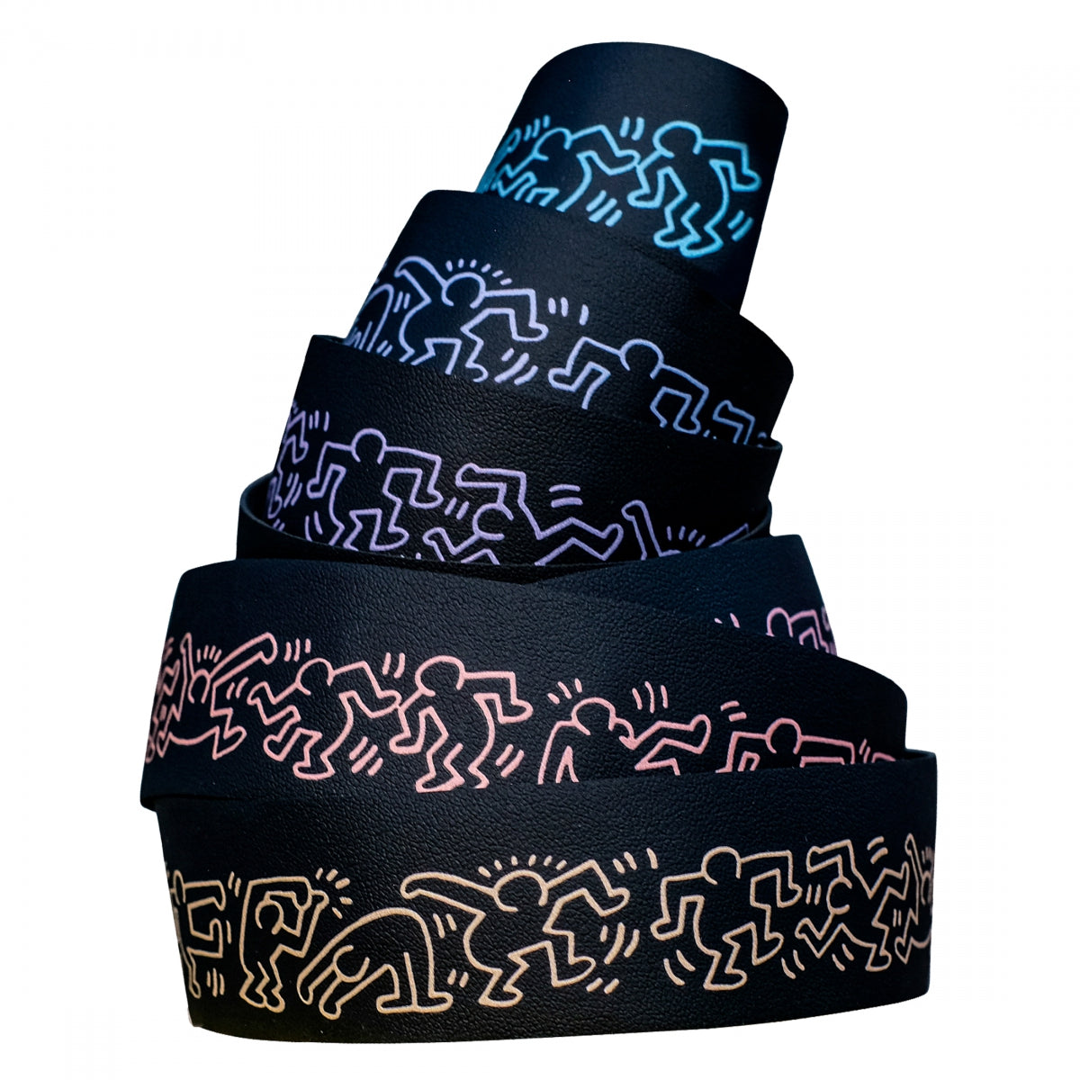 TAPE & PLUGS AFFINITY KEITH HARING BK w/MULTI PASTEL FADE GRAPHICS