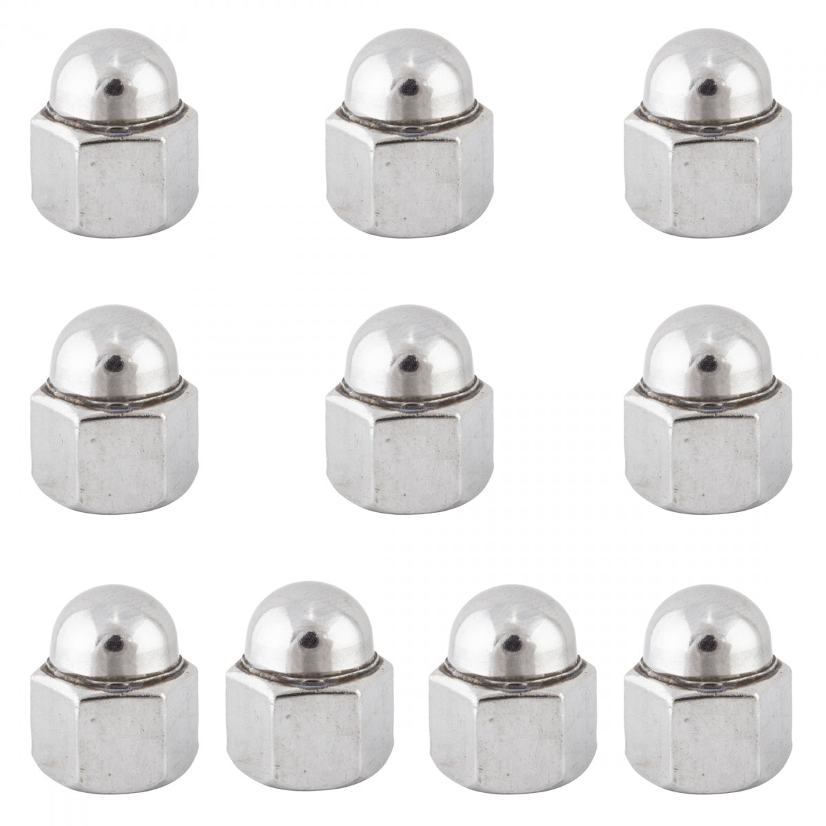 HUB AXLE NUT SUNLT ACORN SS 3/8x26T BGof10