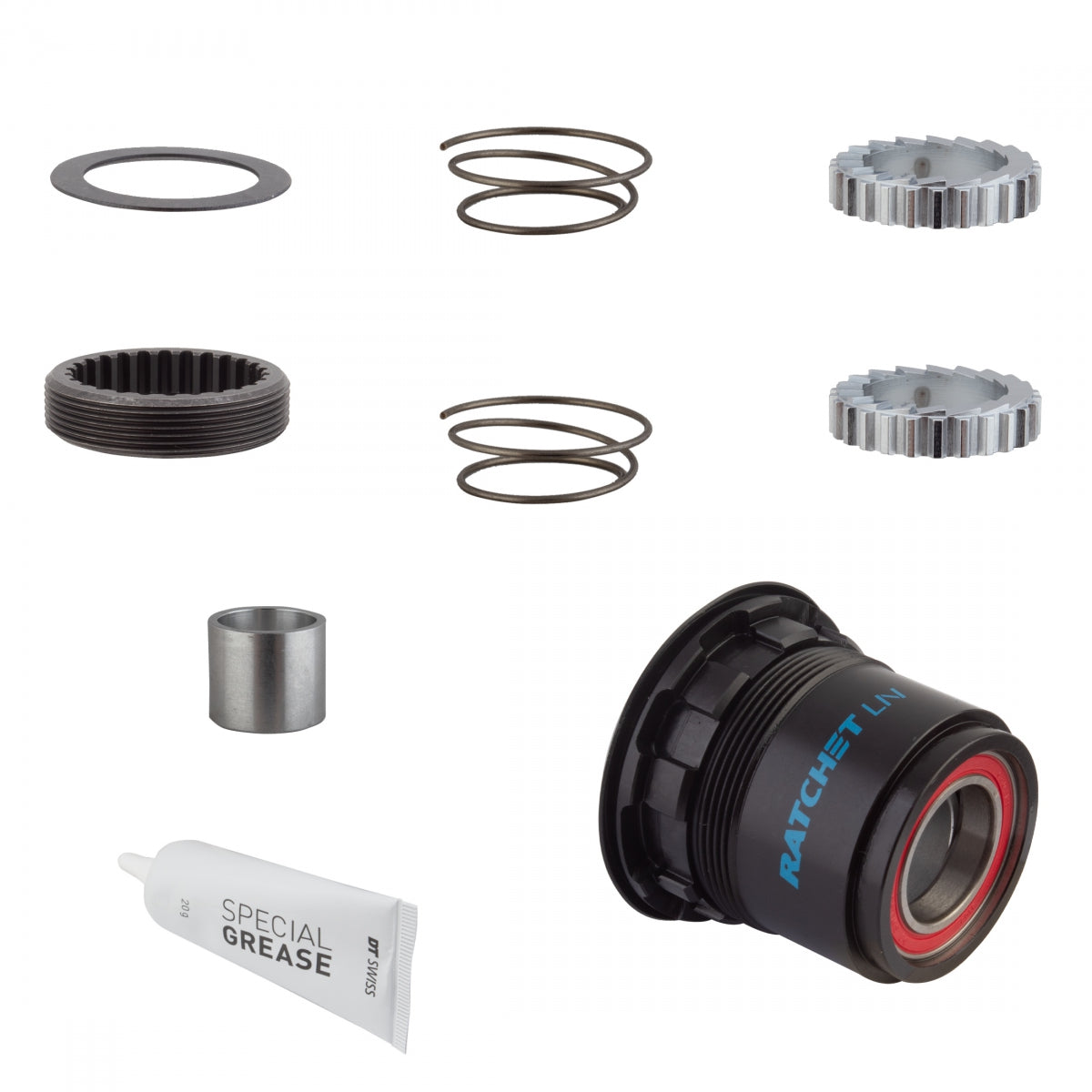 HUB CASS BODY DT UPGRADE KIT 3-PAWL TO RATCHET LN STL 36T XD