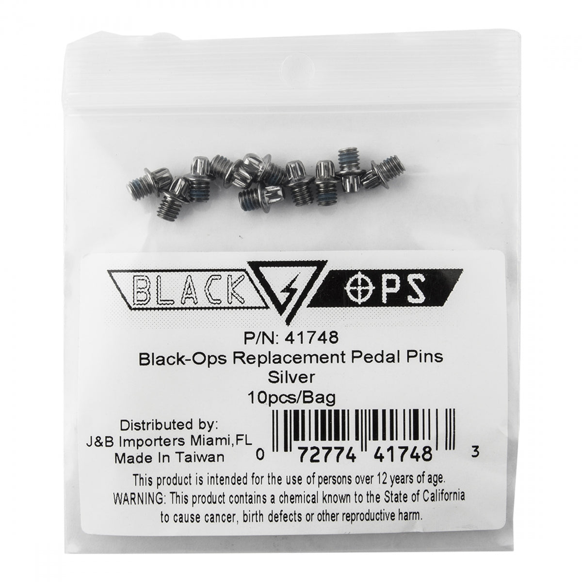 PEDALS BK-OPS TORQLITE UL M4-8 REP PINS SL BGof10