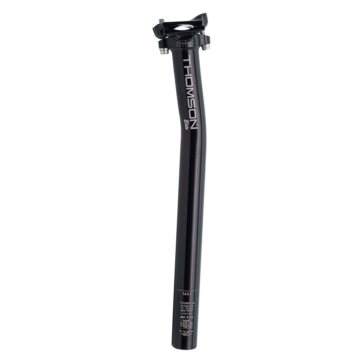 SEATPOST THOM 31.6 367mm-BK 16mm SETBACK