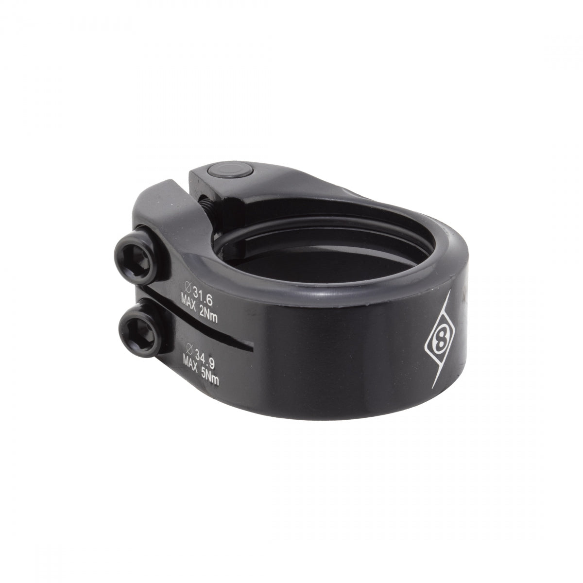 SEATPOST CLAMP OR8 CLAMPDOWN DBL 34.9/31.6 BK