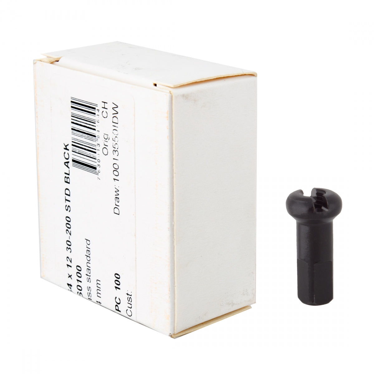 SPOKE NIPPLE DT BRASS 2.34x12mm BK BXof100