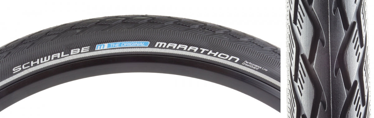 TIRE SWB MARATHON 26x1.25 PERF TWIN GN-GUARD BK/BK/REF ENDURANCE E25 WIRE