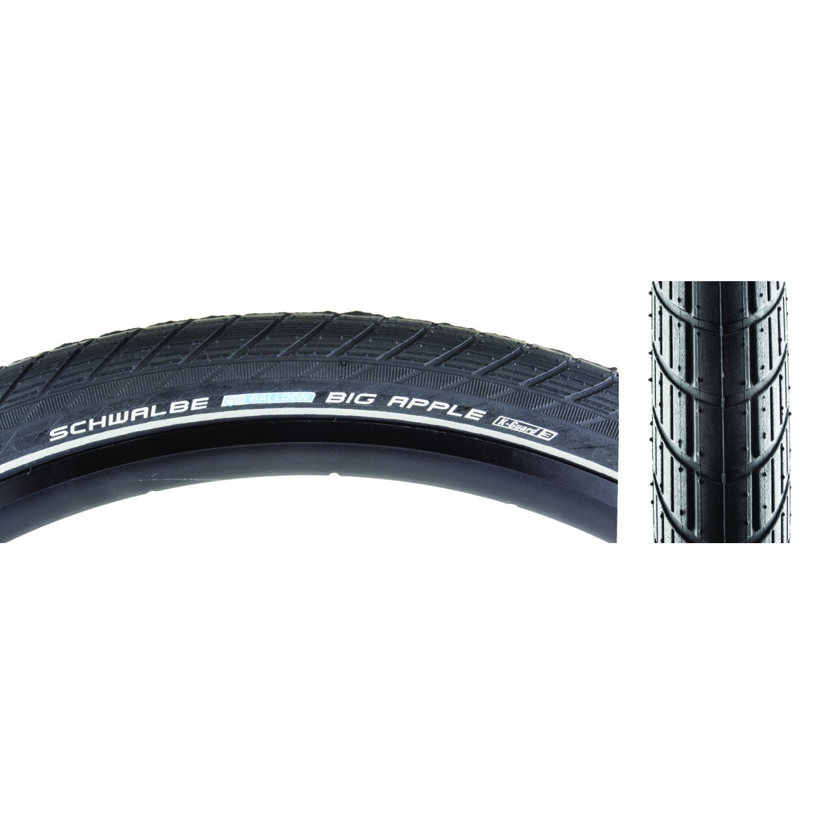 TIRE SWB BIG APPLE 700x50 (28x2.0) ACTIVE TWIN K-GUARD BK/BK/REF SBC WIRE