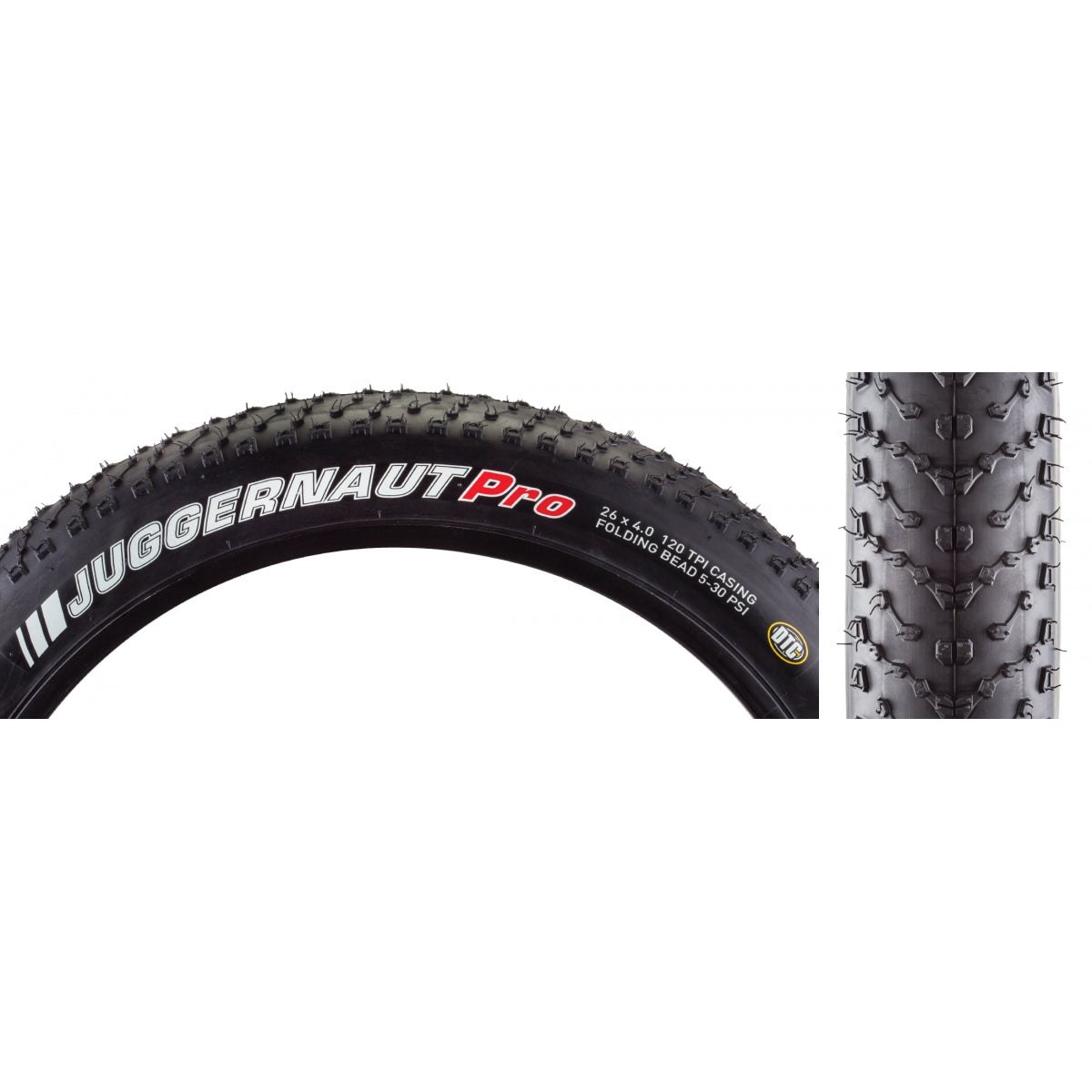 TIRE KEN JUGGERNAUT PRO 26x4.0 BK/BK DTC/TLR/120 FOLD 30psi
