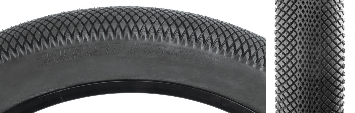TIRE SUNLT 24x3.5 BK/BK WIRE BELTED BAJA