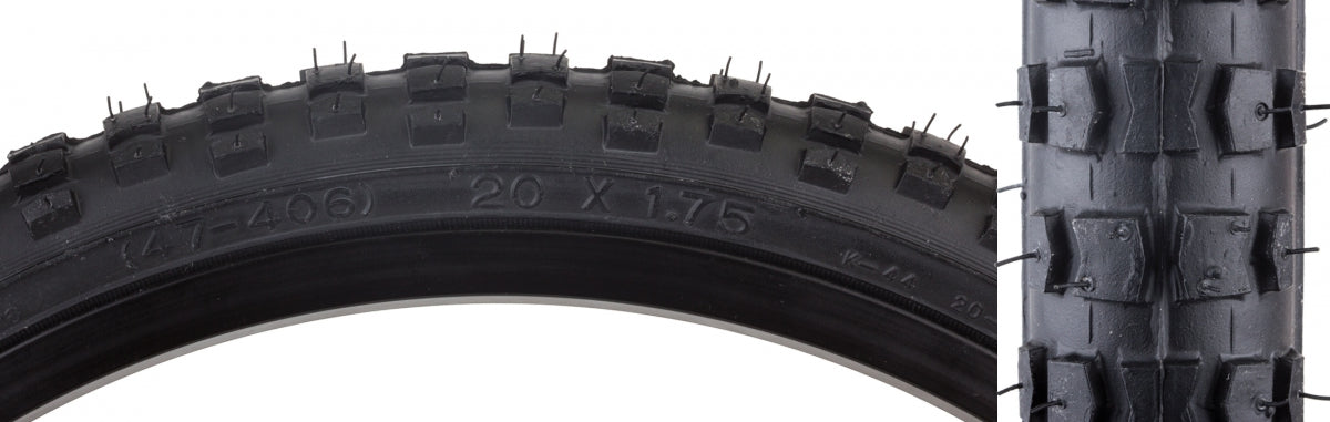 TIRE SUNLT 20x1.75 BK/BK MX K44 WIRE