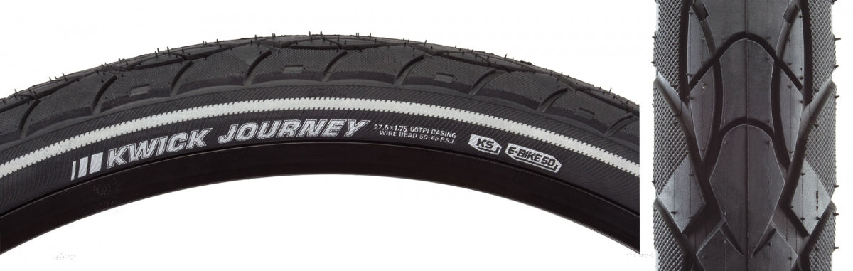 TIRE KEN KWICK JOURNEY SPORT 27.5x1.75 BK/BK/REF SRC/KS+/60 WIRE 85psi E50