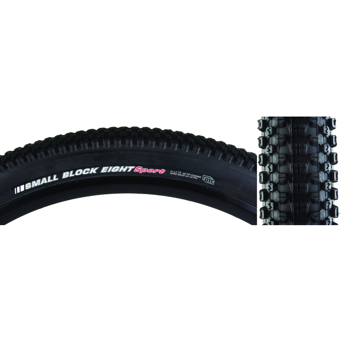 TIRE KEN SMALL BLOCK 8 SPORT 24x1.95 BK/BK DTC/60 WIRE 65psi