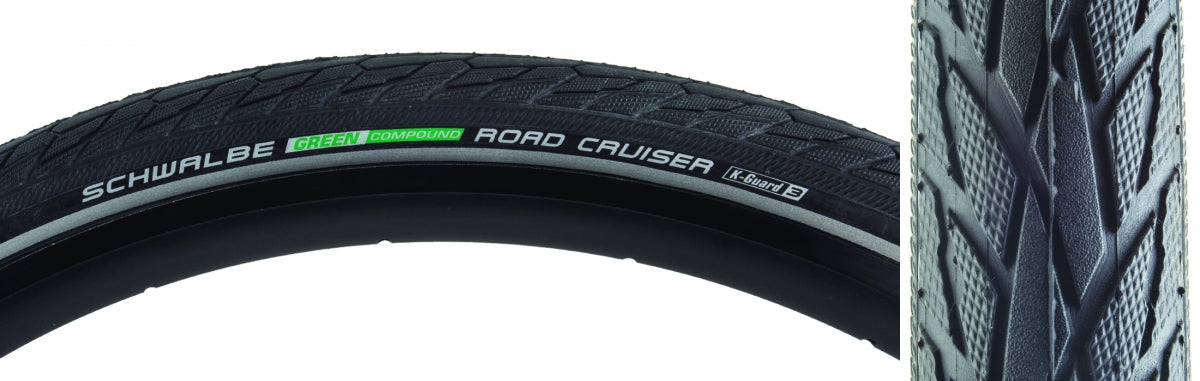 TIRE SWB ROAD CRUISER 26x1.75 ACTIVE TWIN K-GUARD BK/BSK/REF GN-COMPOUND WIRE