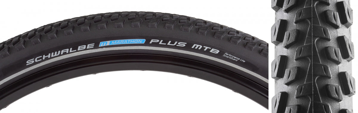 TIRE SWB MARATHON PLUS MTB 26x2.1 PERF TWIN SM-GUARD BK/BK/REF DUAL E50 WIRE