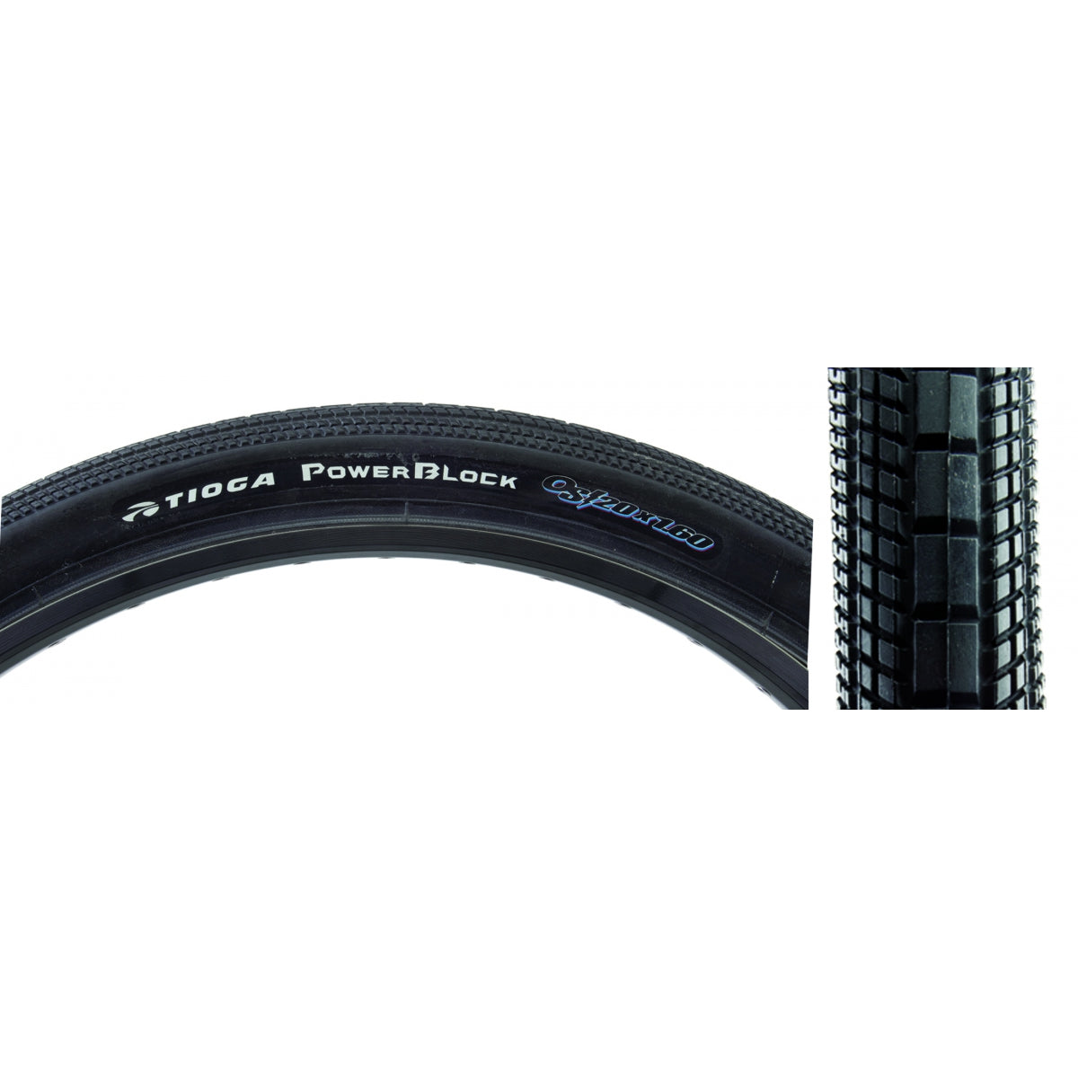 TIRE TIOGA POWERBLOCK OS/20 20x1.6 WIRE BK