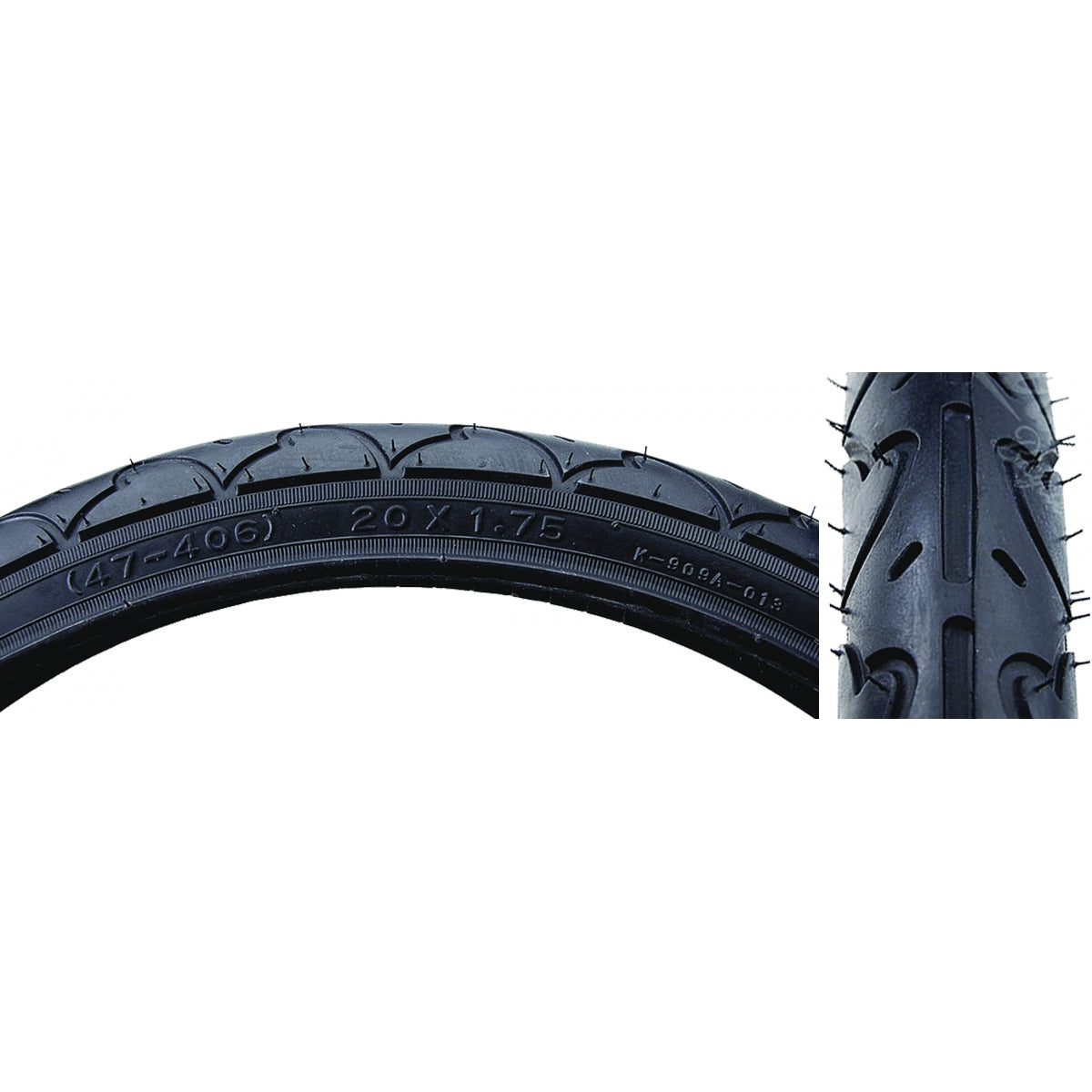 TIRE SUNLT 16x1.75 BK/BK PC K909A WIRE