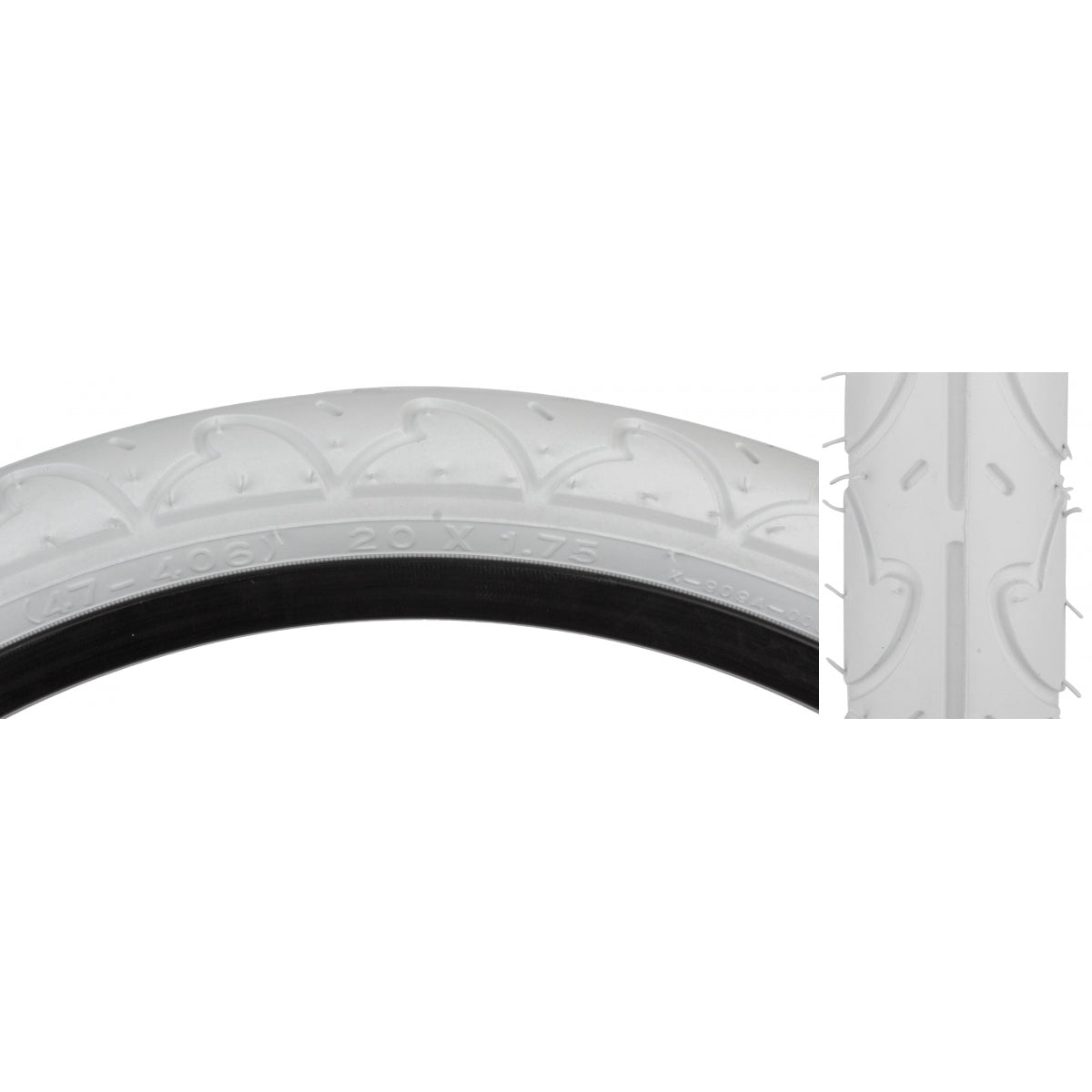 TIRE SUNLT 20x1.75 WH/WH PC K909A WIRE