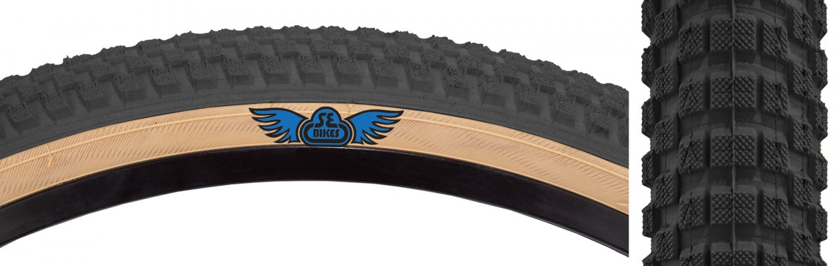 TIRE SE BIKES CUB 20x2.0 BK/TAN WIRE/27/MPC