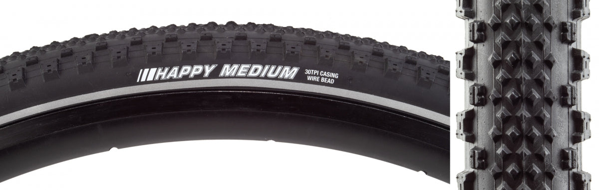 TIRE SUNLT 700x35 BK/BK/REF-STRIPE 30 WIRE HAPPY MEDIUM