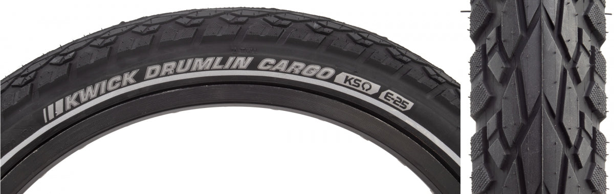 TIRE KEN KWICK DRUMLIN CARGO 20x2.0 BK/BK/REF KS/4-PLY/60 WIRE 75psi E25