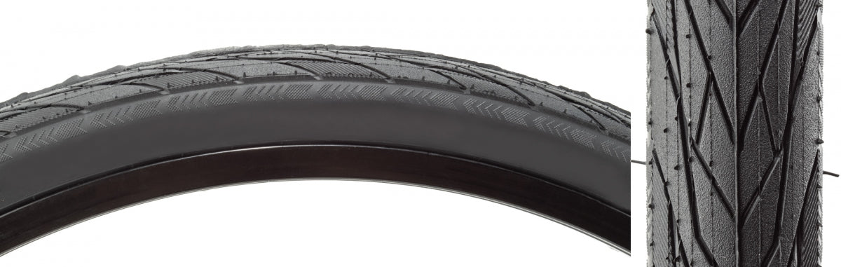 TIRE SUNLT UTILIT 26x1.75 BK/BK CITY SLICK IV H481 WIRE
