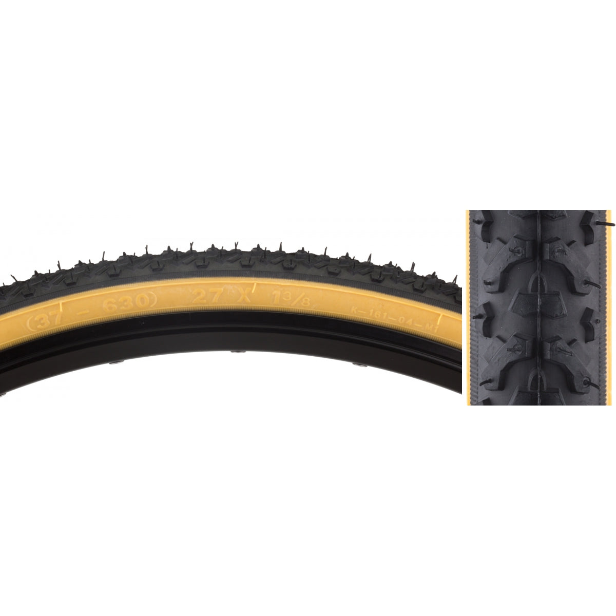 TIRE SUNLT 27x1-3/8 BK/GM HYBRID K161 WIRE