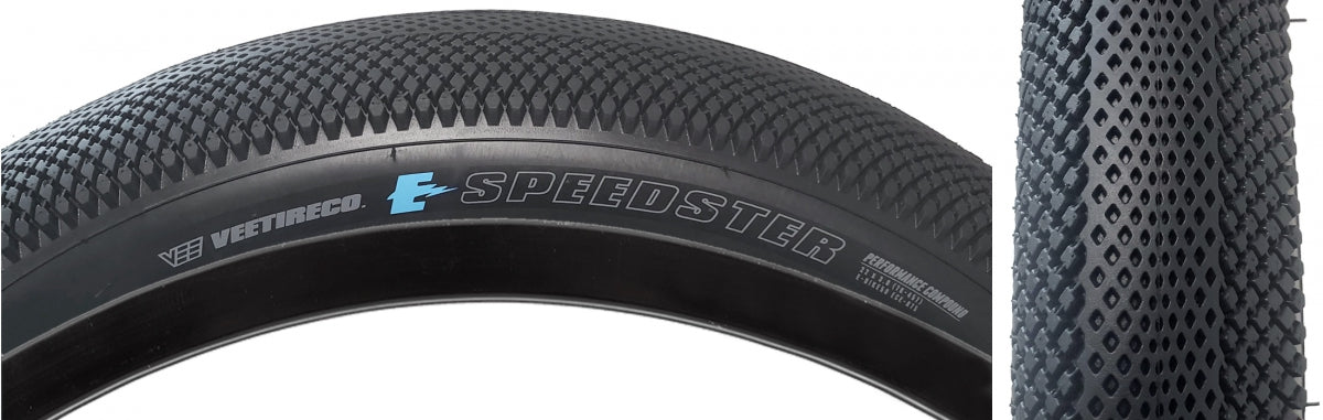 TIRE VEE SPEEDSTER 22x3.0 457 BK/BK WIRE/26 PERF/OVER RIDE E50