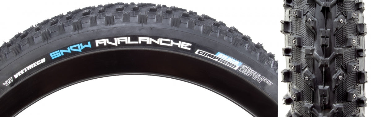 TIRE VEE SNOW AVALANCH 27.5x4.5 BK/BK FOL/120/TLR/SC/240-STUD FOLD