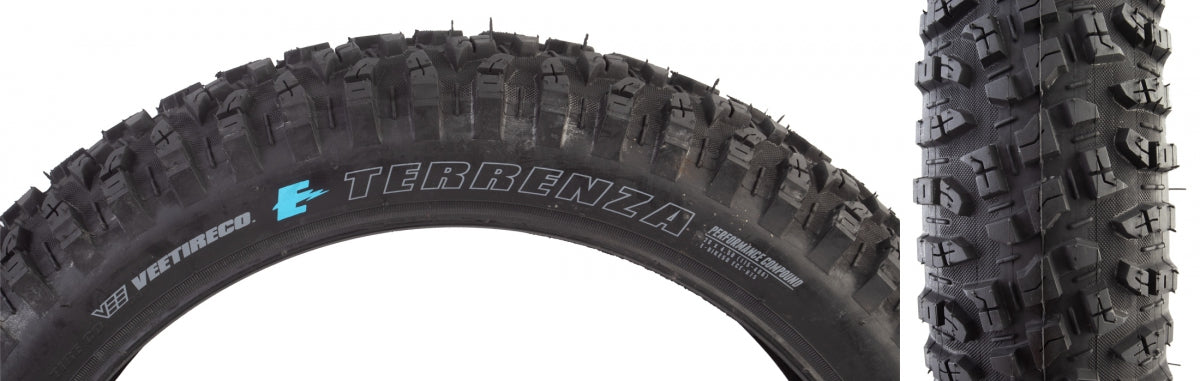 TIRE VEE TERRENZA 20x4.5 BK/BK WIRE/26 ENDURO/OVER RIDE E50