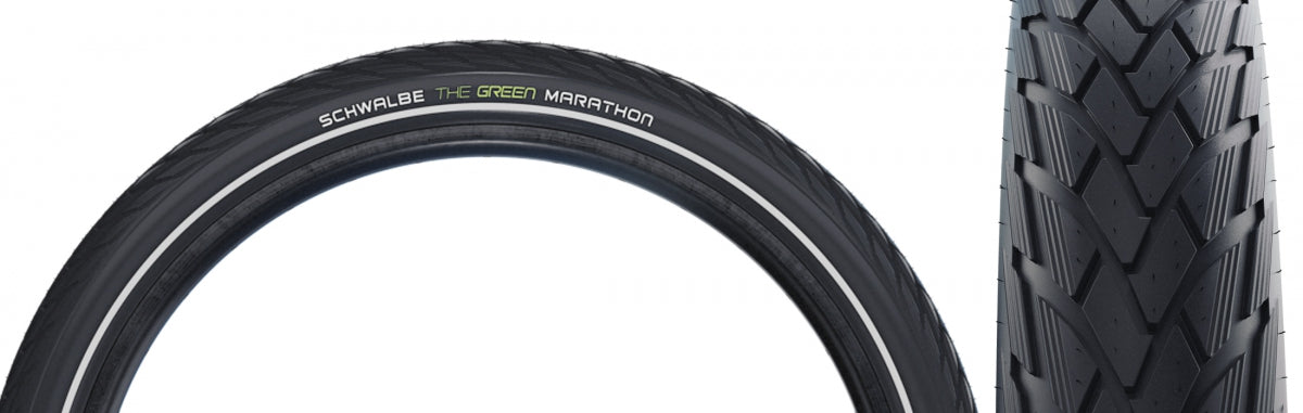 TIRE SWB MARATHON 16x1.35 (35-349) PERF TWIN SKIN GN-GUARD BK/BK/REF ADDIX ECO E25 WIRE