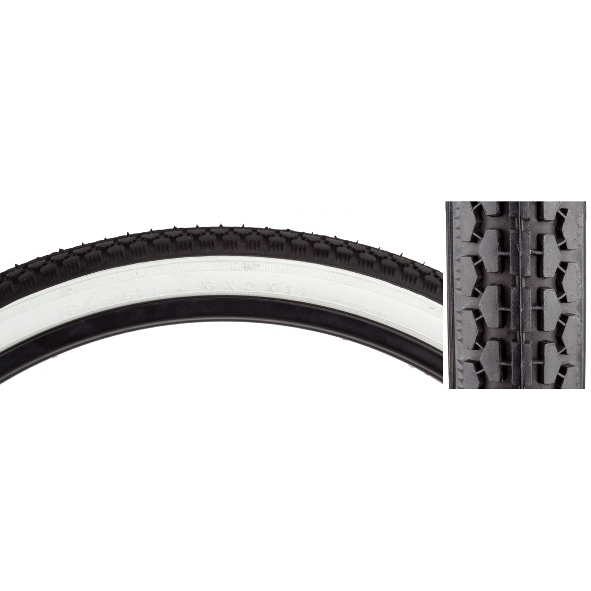 TIRE SUNLT 26x2x1-3/4 S7 BK/WH CLASSICK 107 WIRE
