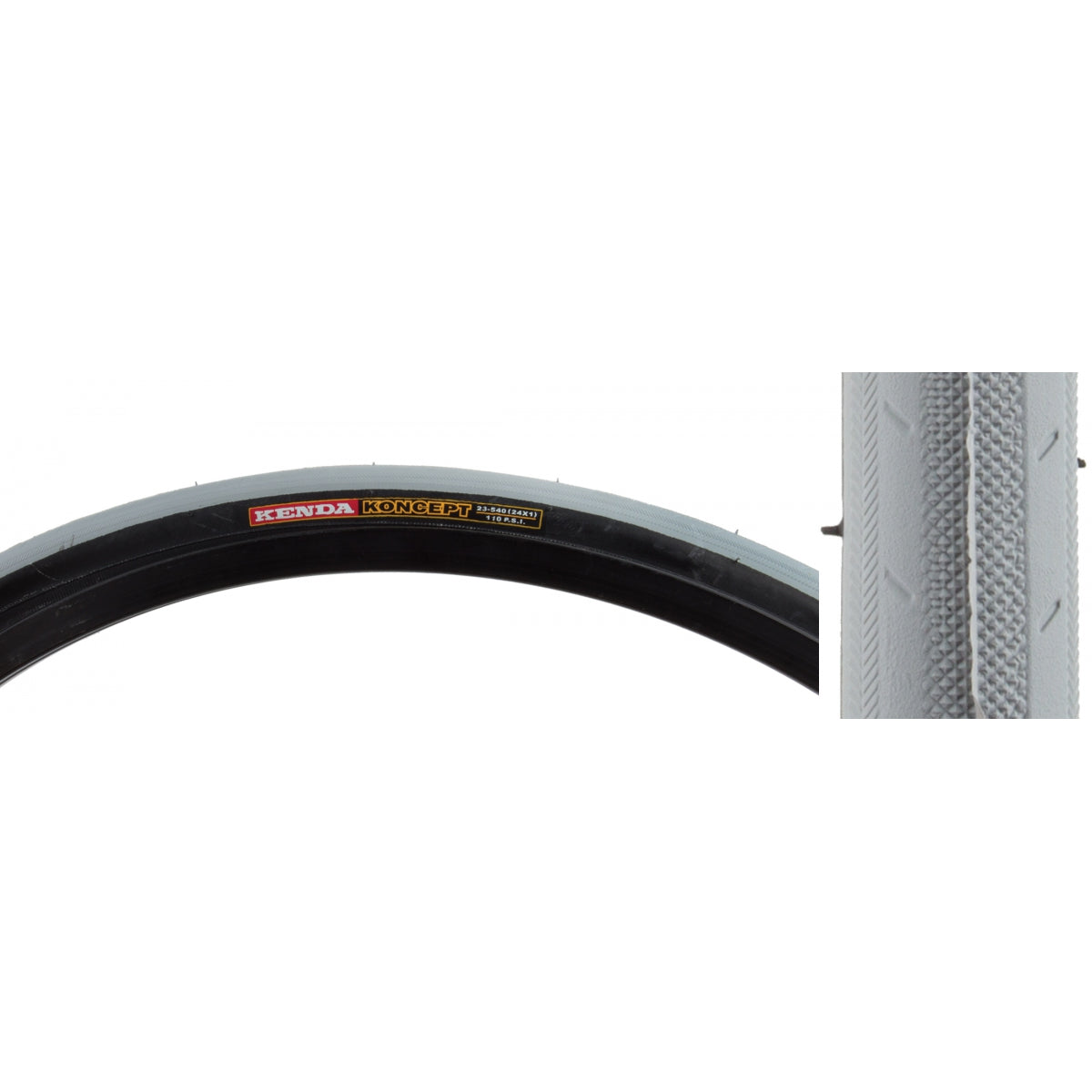 TIRE KEN KONCEPT 24x1 GY/BK WIRE 23-540 110psi K191