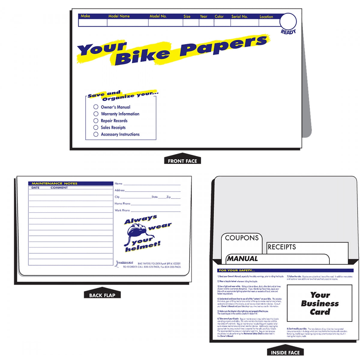 FORM WB FOLDER FOR BIKE PAPERS PKof125