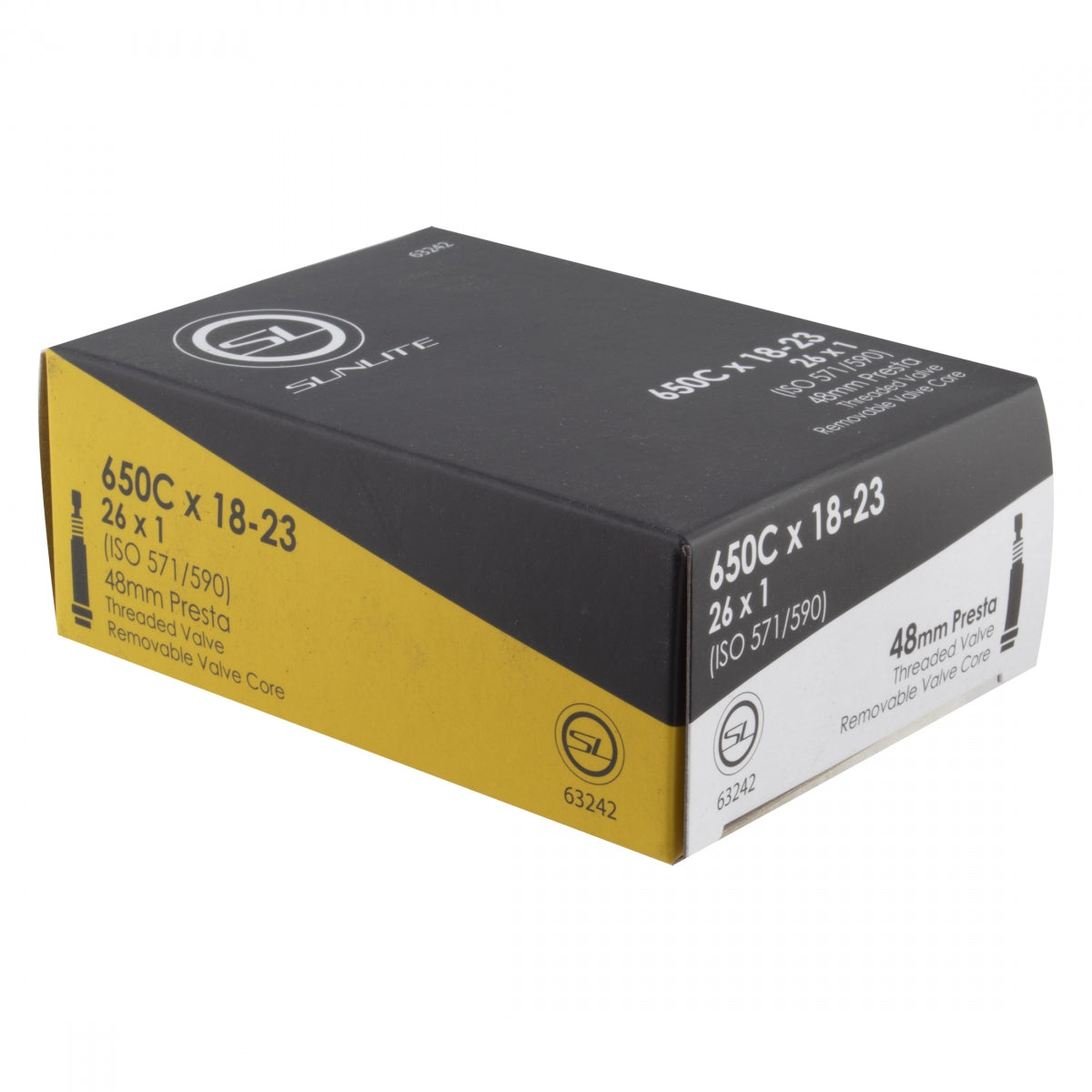 TUBE SUNLT 650Cx18-23 PV48/THRD/RC (26x1) FFW25mm