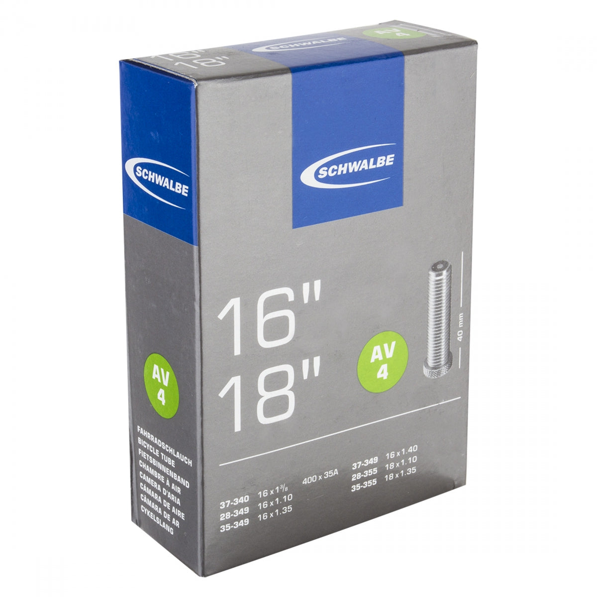 TUBE SCHWALBE 18 340/355x28/37 SV 40mm