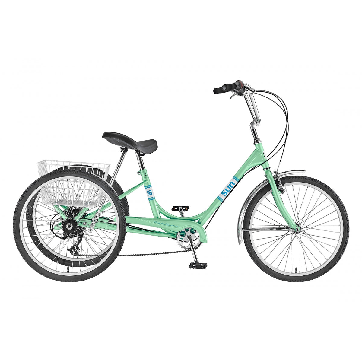 TRIKE SUN ADULT P-MINT 24 7sp ALY WHL w/WH BASKET* (F)