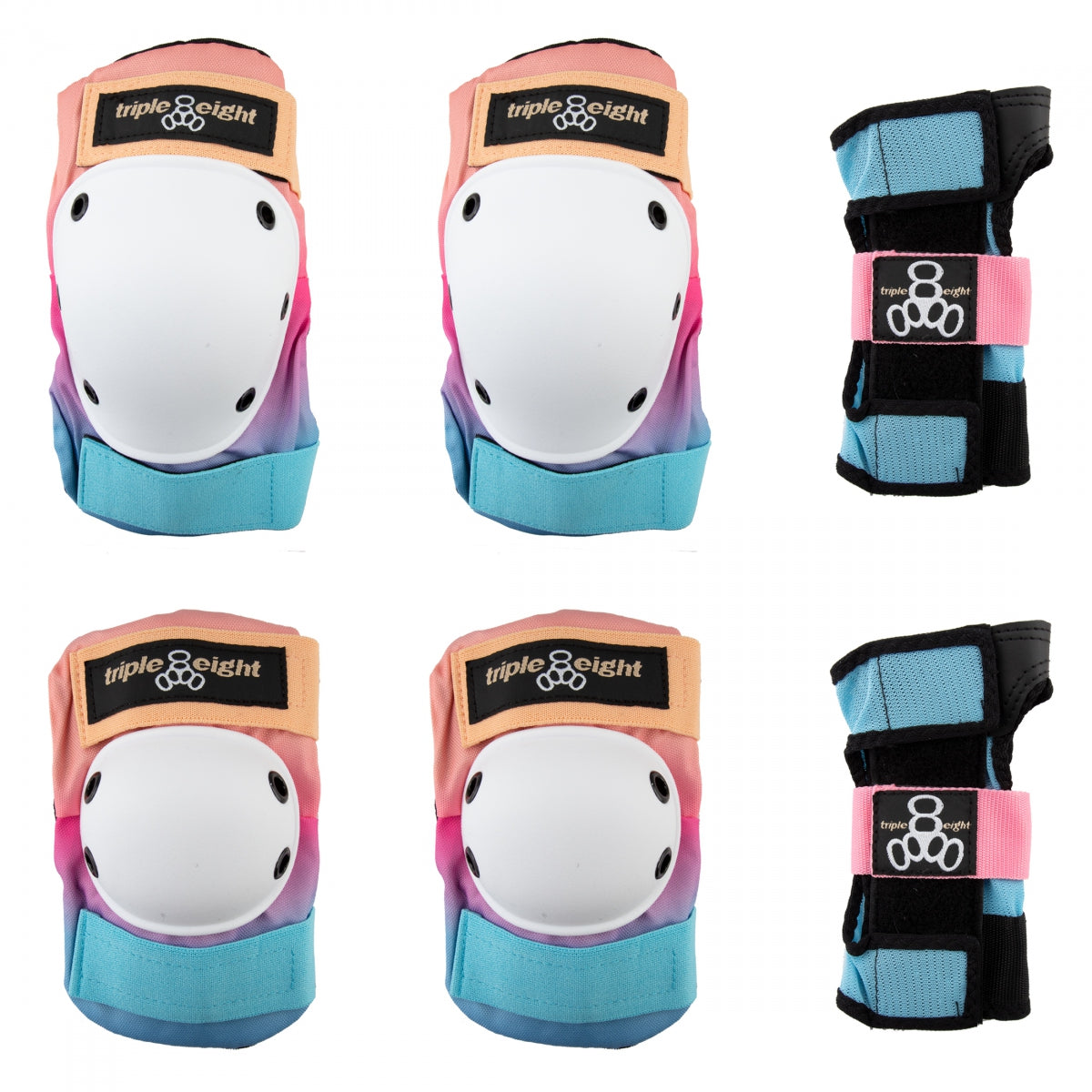PAD SET TRIPLE8 SAVER-3 ELBO/KNE/WRST SM SUNSET FADE