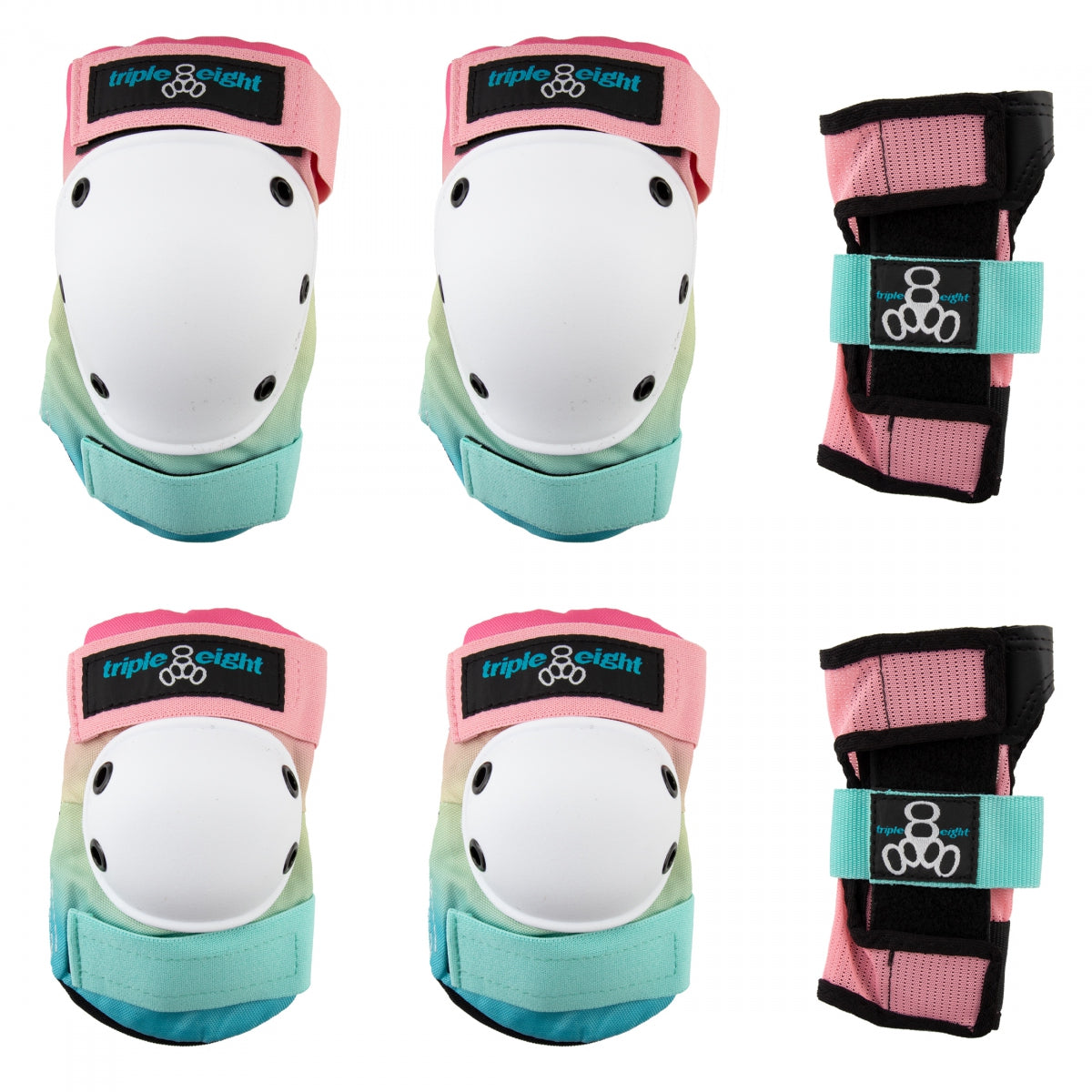 PAD SET TRIPLE8 SAVER-3 ELBO/KNE/WRST MD SHAVED ICE FADE