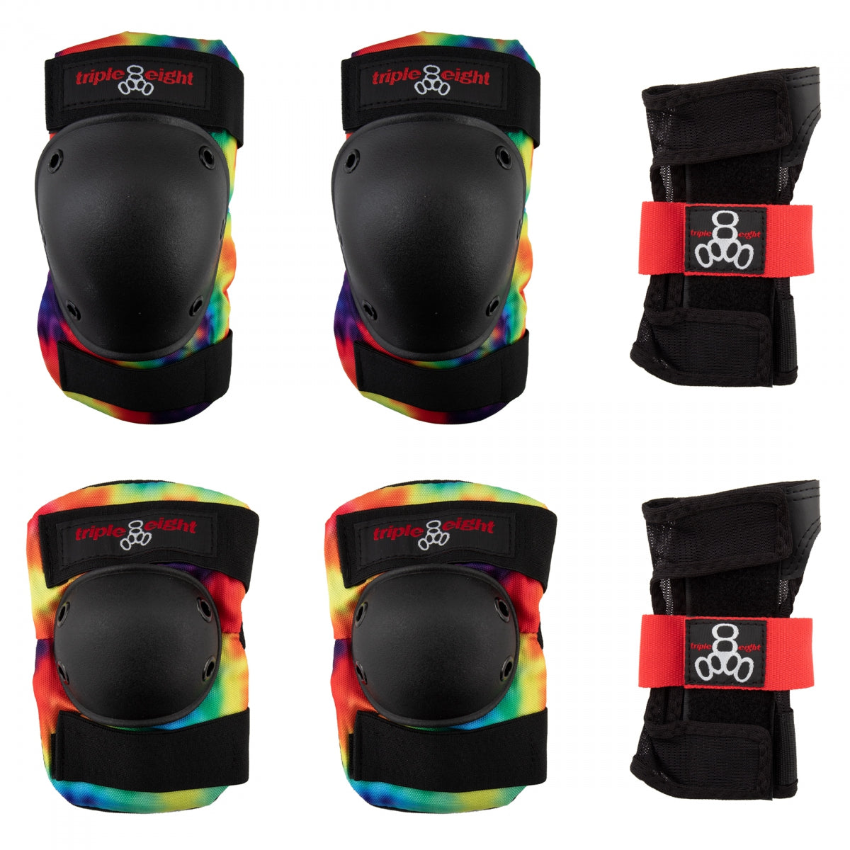 PAD SET TRIPLE8 SAVER-3 ELBO/KNE/WRST MD TIE DYE