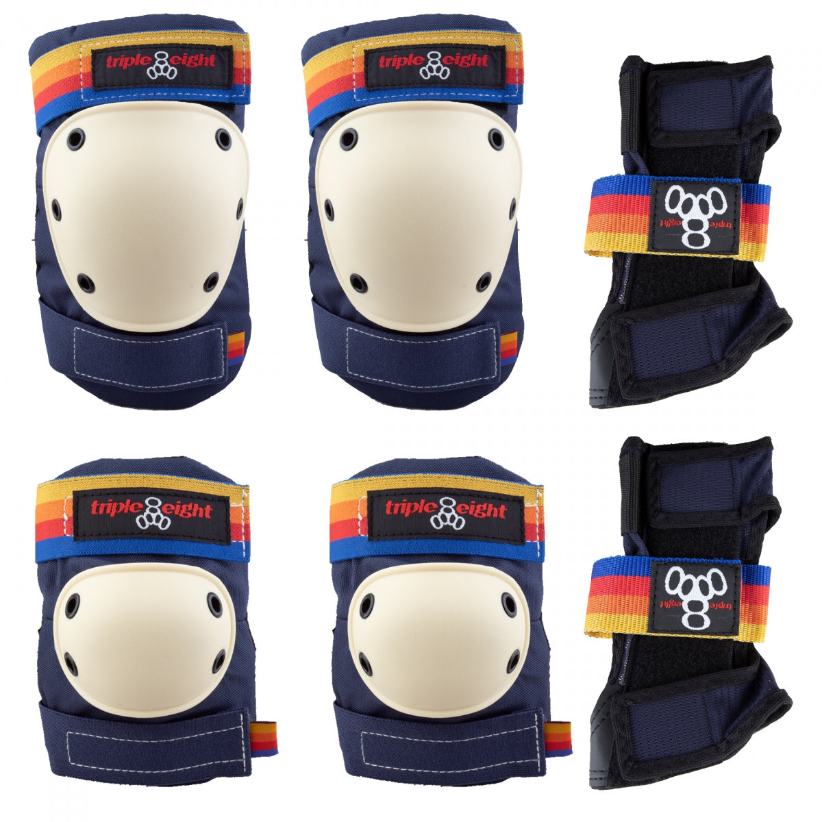 PAD SET TRIPLE8 SAVER-3 ELBO/KNE/WRST SM PAC-BCH-BU
